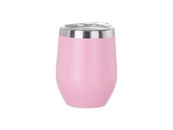 Copo de Vino Sem Asa Inox 12oz/360ml Coberto em Pó (Cor-de-Rosa)