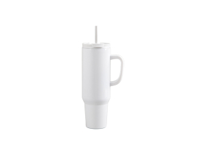 Sublimation 50oz/1500ml Stainless Steel White Travel Tumbler with Lid &amp; Straw(White Handle)