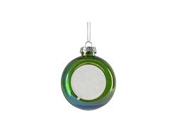 Adorno de bola de Navidad holográfica de plástico de 8 cm sin insert (transparente, verde)Cantidad mínima: 2000uds