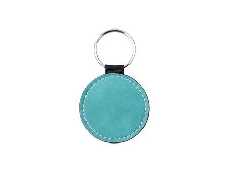 Sublimation PU Leather Key Chain (Green, Round)
