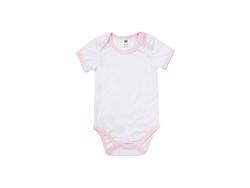 Macacão Bebê Manga Curta Tamanho XL (Borda rosa,12-18M)