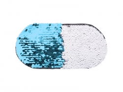 Adesivo Lentejoula (Oval, Azul Celeste com Branco)