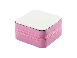 Caja de joyas sub PU con inserto (10*10*5 cm, Rosa)