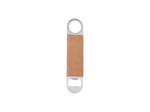 Sublimation PU Stainless Steel Bottle Opener (Brown, 17.7*4cm)