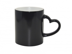 Caneca Mágica 11oz Asa Coração Preto