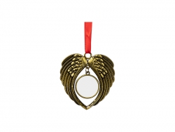 Sublimation Blank Angel Wings Metal Ornament(Gold)