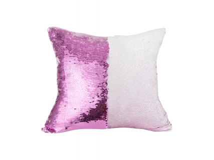 Sublimation Flip Sequin Pillow Cover (White w/ Purple)