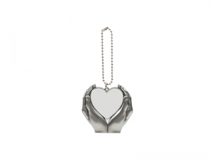 Sublimation Blanks Vintage Heart in Hands Ornament (Silver)