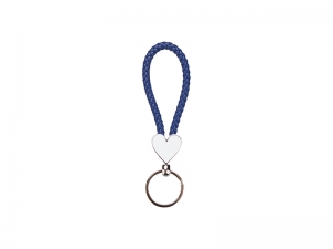 Sublimation Heart Braided Keyring (Blue)