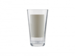 Vaso Cristal 17oz Con Parche Blanco (6x9cm)