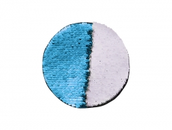 Sublimation Flip Sequins Adhesive (Round, Light Blue W/ White)