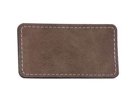 Sublimation PU Leather Badge Name Tag (Gray, Big Rectangle)