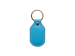 Porta-Chaves Couro PU para gravado a laser (Barril, Azul Claro)
