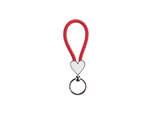 Sublimation Heart Braided Keyring (Red)