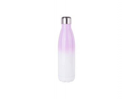 Botella Cola Acero Inoxidable 17oz/500ml (Color degradado Blanco y Morado)