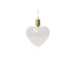 Sublimation 8cm Heart Shape Plastic Christmas Ball Ornament w/String(Clear w/o light)