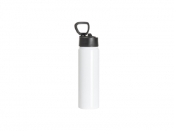 Sublimation 30oz/900ml Stainless Steel Water Bottle w/ Black Straw Lid(White, Single Wall)