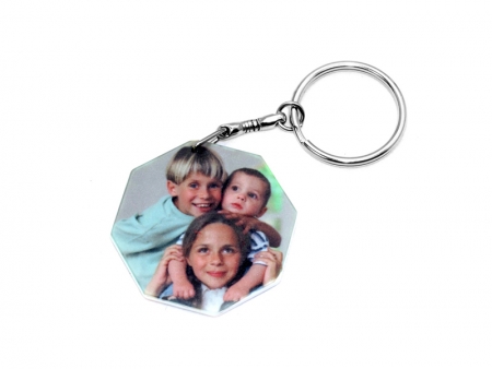 Sublimation 44mm Octangle Plastic Keychain