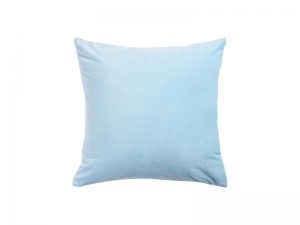 Sublimation Blanks Pillow Cover(Plush, Light Blue W/ White)