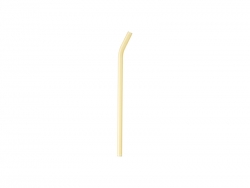 20cm Curved Yellow Glass Straw