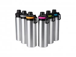 25oz/850ml Sublimation Blanks Alu Water Bottle with Color Cap (Silver)