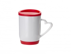 Sublimation 12oz/360ml Ceramic Mug w/ Silicon Lid and Base (Red)