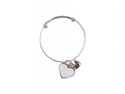 Sublimation Adjustable Photo Bracelet W/ Insert (One Heart)