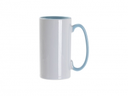 Sublimation Blanks 12.8oz/380ml Inner/Handle Color Skinny Tall Mug-Light Blue