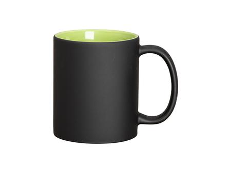 11oz Two-Tone Engravable Matte Black Mug (Green)