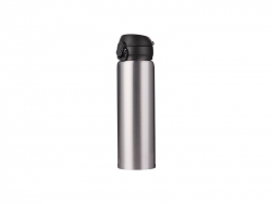 Botella Acero Inoxidable Tapa Pop 500ml/17oz (Plateado)