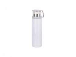 Botella Acero Inoxidable 500ml con tapa transparente (Blanco)