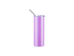 Garrafa Mágica Inox 20oz/600ml com Tampa e Canudo (Ativado por UV, Branco a Violeta)