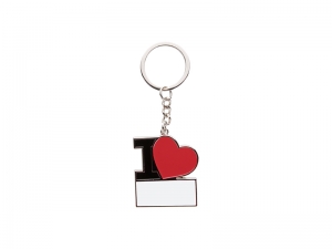 Sublimation Keychain with Red Heart (I Love)