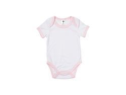 Mono Bebé Manga Corta Talla S (Borde rosa,0-3M)