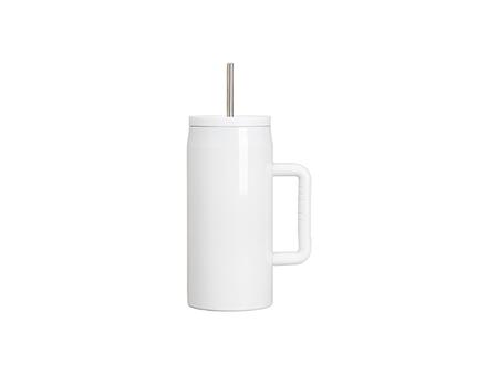 40oz Sublimation Stainless Steel Tumbler With Straw -White