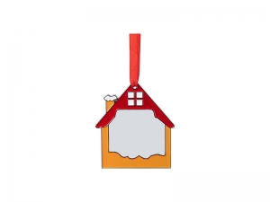 3” Sublimation Blank Red House Metal Ornament