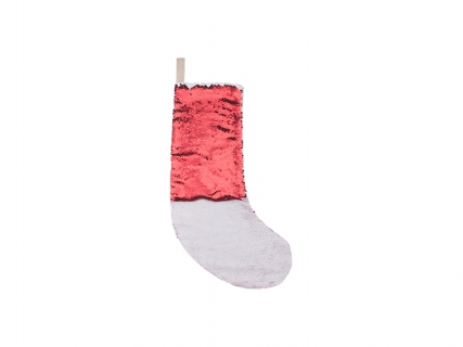 Sublimation Sequin Christmas Stocking (Red/White)