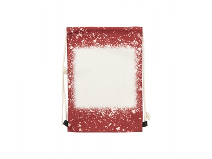 Sublimation Blanks Red Bleached Starry Linen Drawstring Bag