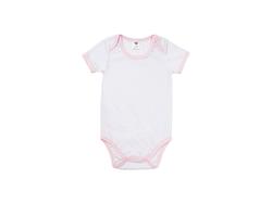 Macacão Bebê Manga Curta Tamanho XXL (Borda rosa,18-24M)