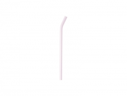 20cm Curved Pink Glass Straw
