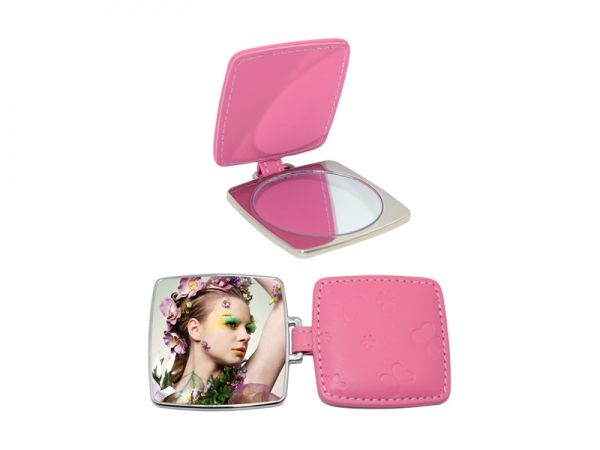 Sublimation Square Hand Mirror with Leather Case