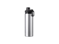 Garrafa Alumínio 25OZ/850ml Tampa Preta (Prateado)