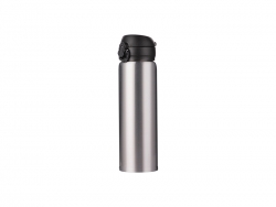 Sublimation 500ml/17oz Pop Lid Stainless Steel Bottle (Silver)