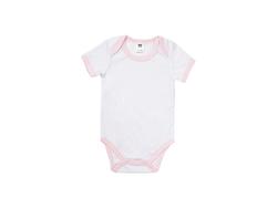 Mono Bebé Manga Corta Talla L (Borde rosa,6-12M)