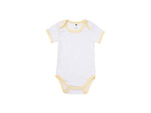 Baby Onesie Short Sleeve XL(Yellow Edge,12-18M)