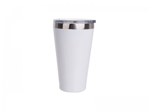 Sublimation 15oz/450ml Stainless Steel Tumbler w/ Slide Lid (White)