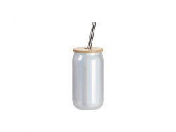 Vaso de Cristal en Forma de lata Efecto Brillante 13oz/400ml (blanco)