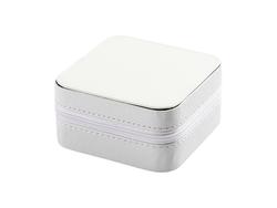 Caja de joyas sub PU con inserto (10*10*5 cm, Blanco)
