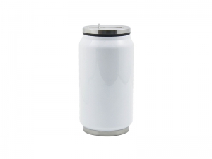 Sublimation 10oz/300ml Stainless Steel Coke Can with Straw (White)