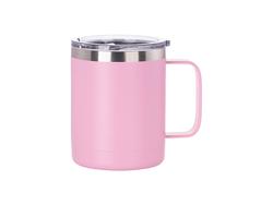 Caneca Inox 10oz/300ml Coberto em Pó (Cor-de-Rosa)